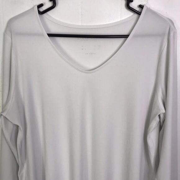 Susan Graver Top Womens Large Modern Essentials V Neck Semi Sheer Capsule - Picture 3 of 8